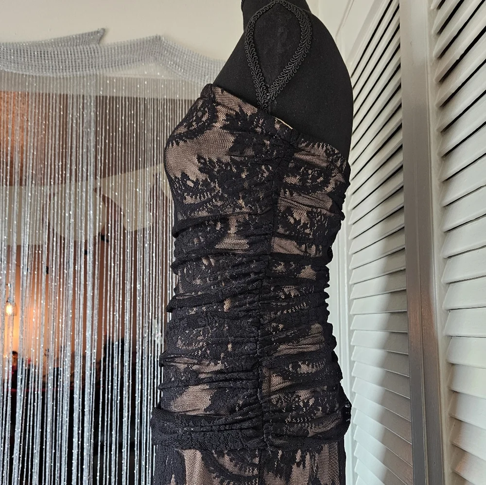 Y2K Black Lace Whimsigoth Dark Romantic Formal Gown Size XS - Picture 7 of 11